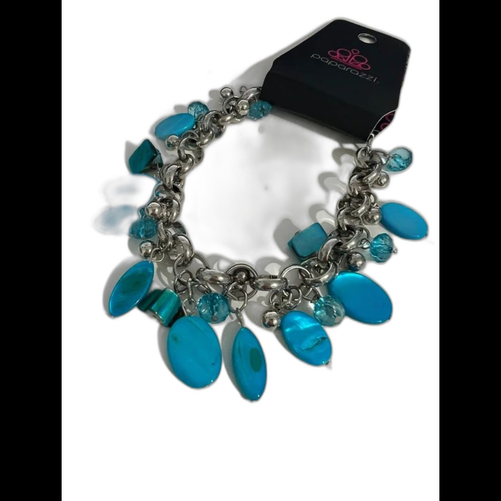 Paparazzi bead bracelet blue & silvertone